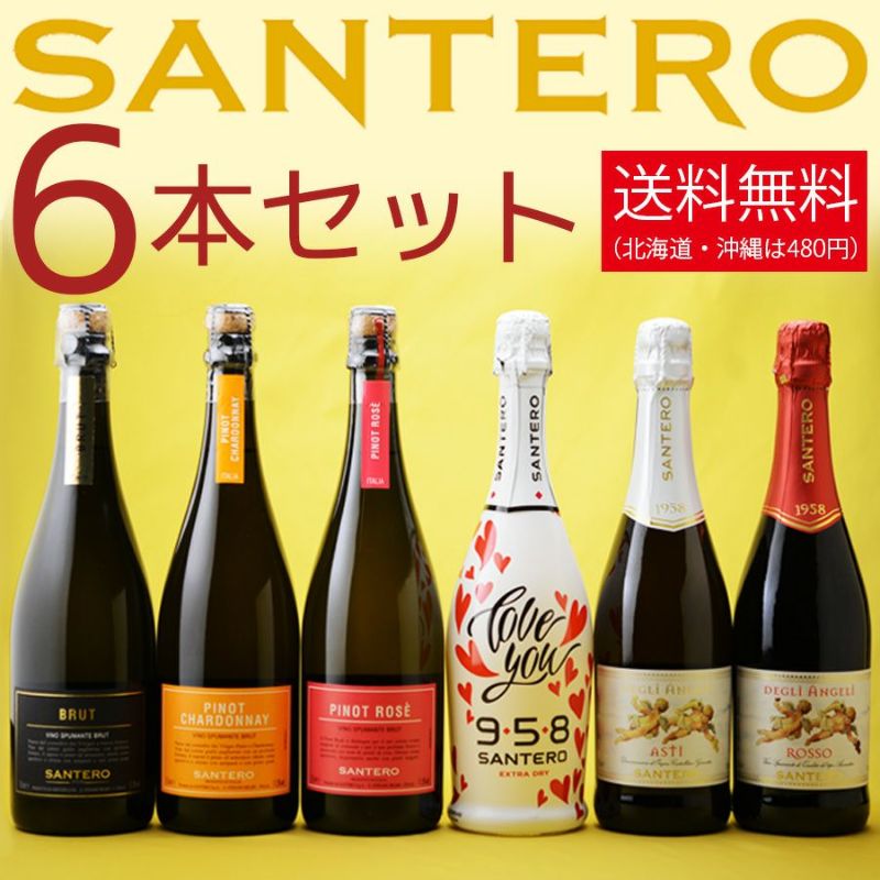 【送料無料】サンテロ・スパークリングワイン 750ml×6本セット　